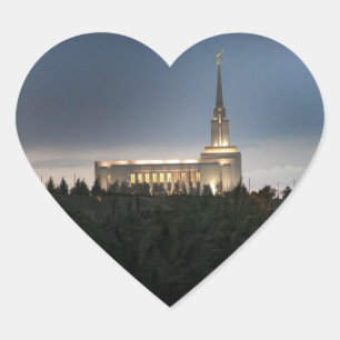 Adesivo Coração templo mórmon de oquirrh mountain em utah