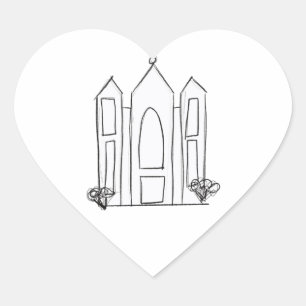 Adesivo Coração Templo Mórmon de Salt Lake City simples moderno