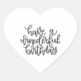 Adesivo Coração Tenha um aniversário maravilhoso