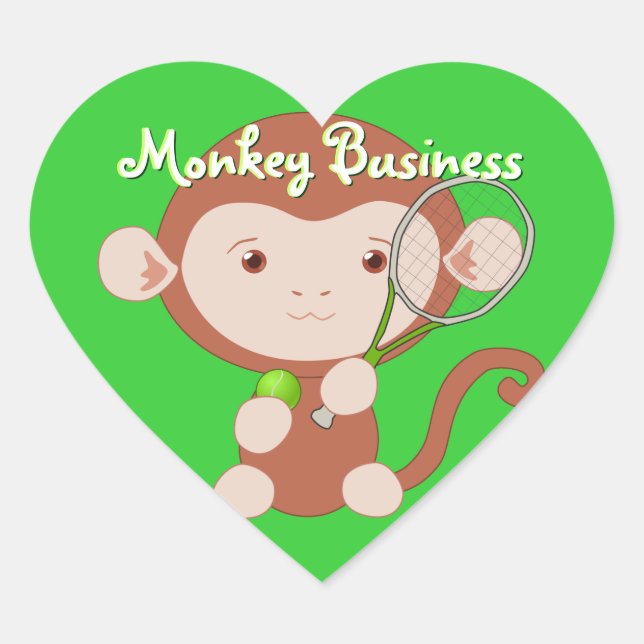 Adesivo Coração Tênis Player Monkey Stickers (Frente)