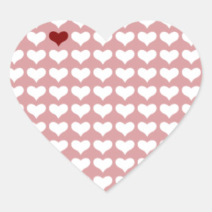 Adesivo Coração Teste padrão macio branco vermelho do amor do