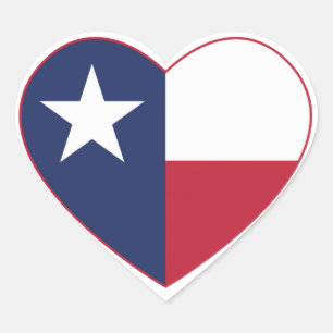 Adesivo Coração Texas Flag Heart