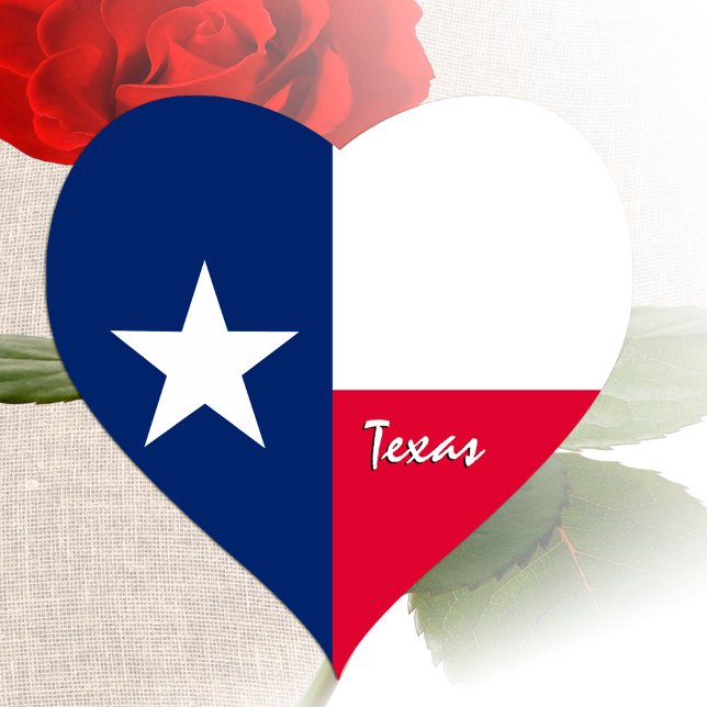 Adesivo Coração Texas Heart Sticker, Patriotic Texas Flag (Criador carregado)