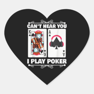 Adesivo Coração Texas Holdem Poker Não Pode Ouvir Você Eu Jogo P