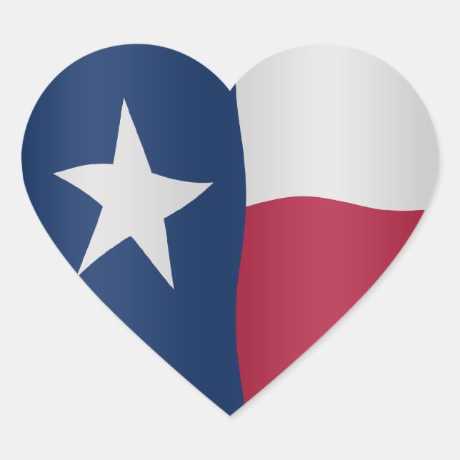 Adesivo Coração Texas state flag (Frente)