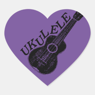 Adesivo Coração Texto E Imagem Do Ukulele