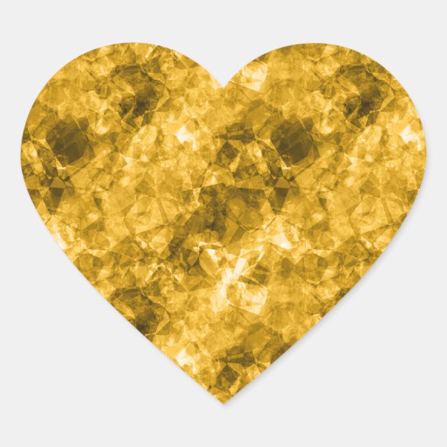 Adesivo Coração Textura amarrada amarela (Frente)