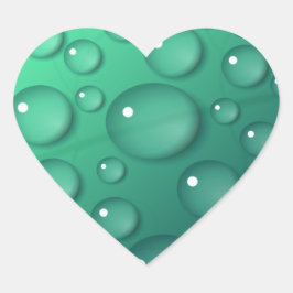 Adesivo Coração Textura de derramamento de chuva em teal