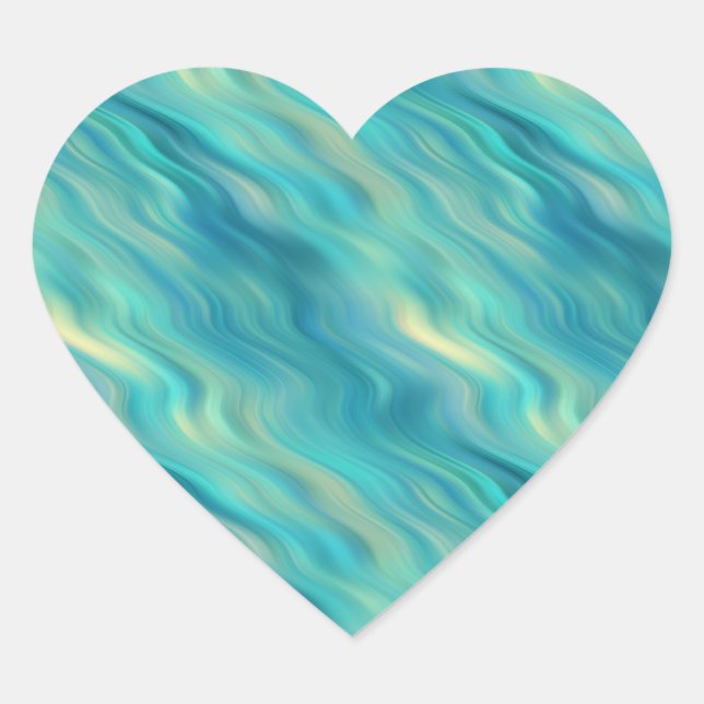 Adesivo Coração Textura de onda de Hydrangea azul (Frente)