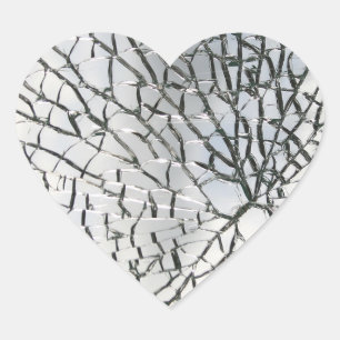 Adesivo Coração Textura de vidro quebrada