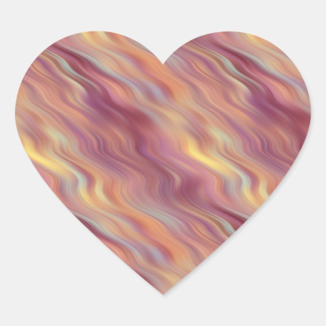 Adesivo Coração Textura ondulada de Plumeria exótica (Frente)