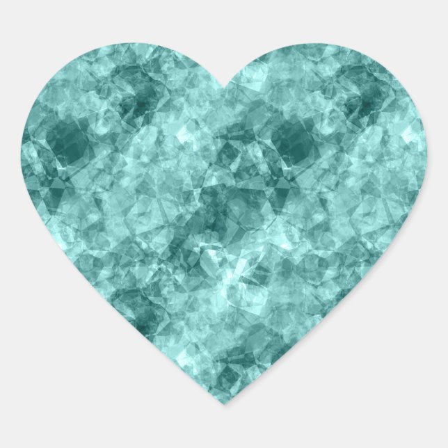 Adesivo Coração Textura Teal Crumplada (Frente)
