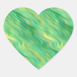 Adesivo Coração Textura verde-ondulada