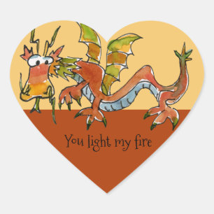 Adesivo Coração Thar Be Dragon