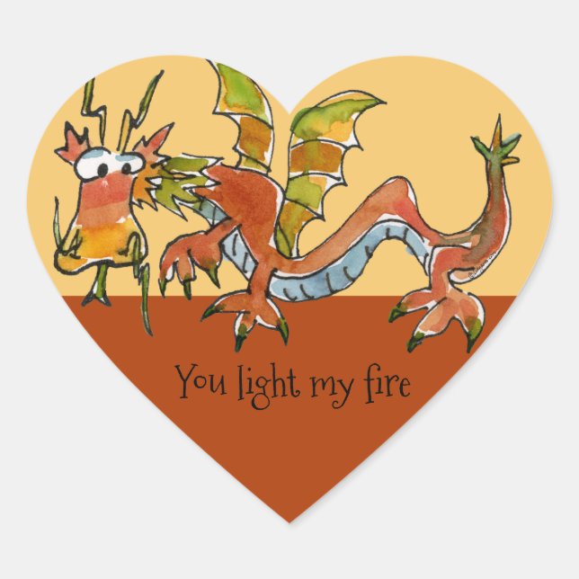 Adesivo Coração Thar Be Dragon (Frente)