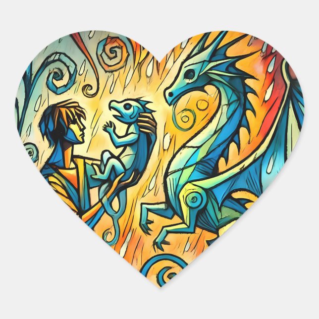 Adesivo Coração  the dragon keeper (Frente)