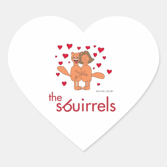 Adesivo Coração The Sbuirrels Ed and Mary Valentine (Frente)
