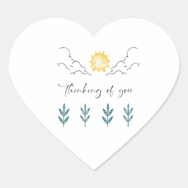 Adesivo Coração Thinking of you Heart stickers  (Frente)