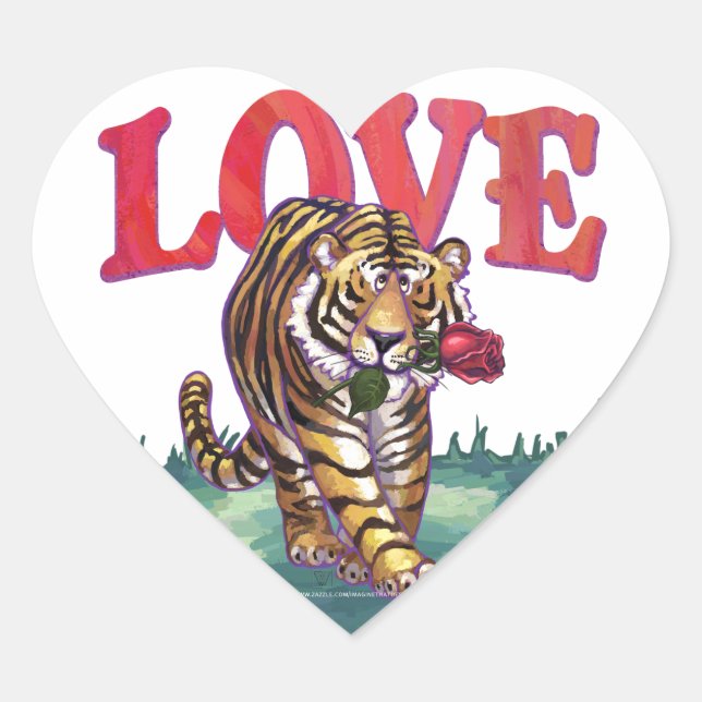 Adesivo Coração Tiger Love Heart Stickers (Frente)