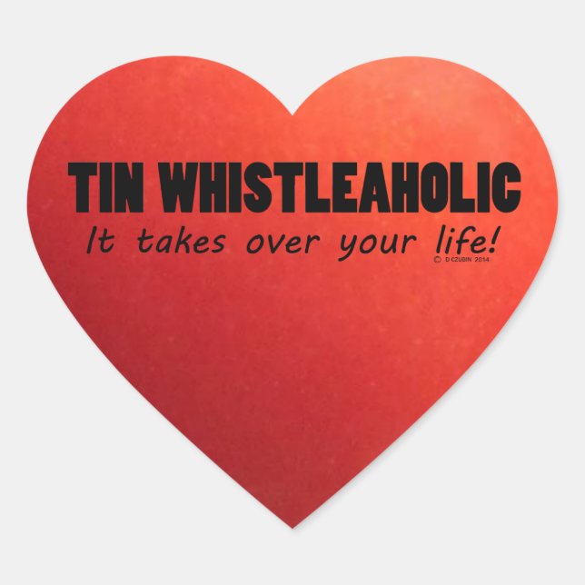 Adesivo Coração Tin Whistleaholic Life Heart Sticker (Frente)