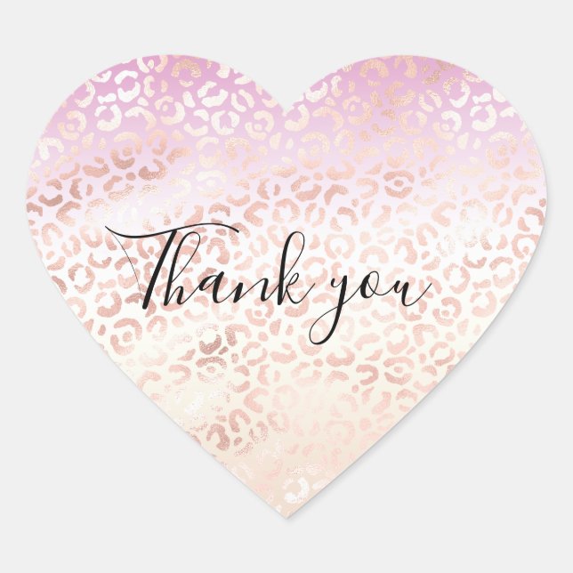 Adesivo Coração Tinta Rosa Cinzenta Rosa Pêssego Glam Leopardo Pin (Frente)