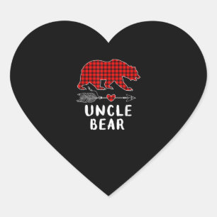 Adesivo Coração Tio Bear Buffalo Camisa Vermelha Xadrez Correspond