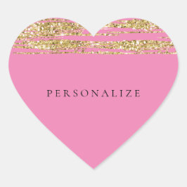 Adesivo Coração Tiras de Brilho Cinza Rosa