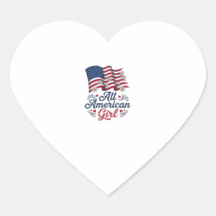 Adesivo Coração Toda a garota americana camisa patriótica daisy ba