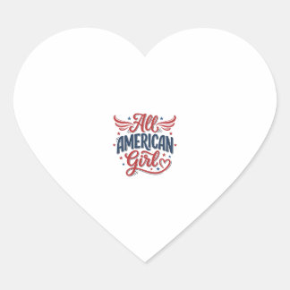Adesivo Coração Toda Garota Americana Desenho Vetorial Vintage Pat