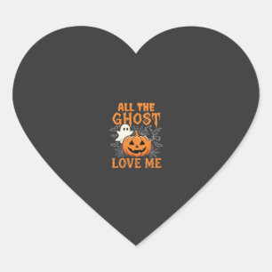 Adesivo Coração Todo o Fantasma Me Ama Design de Halloween_1