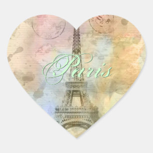 Adesivo Coração Torre Eiffel feminino na moda bonita France do
