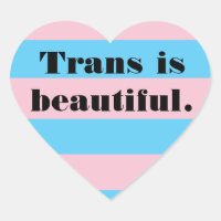 Trans é um belo autocolante cardíaco