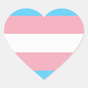 Adesivo Coração Transgender bandeira