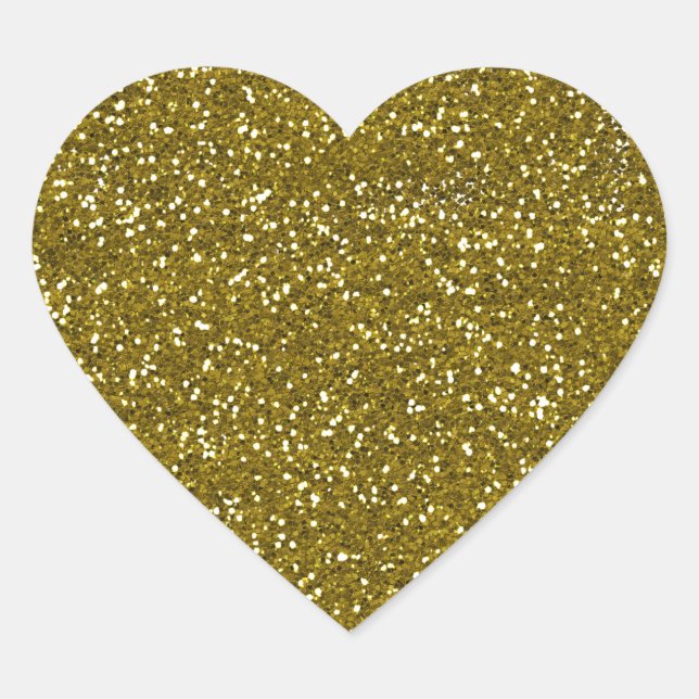 Adesivo Coração Trendy Dourado Glitter (Frente)