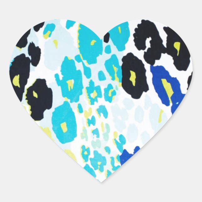 Adesivo Coração Trendy Modern Leopard Pattern (Frente)