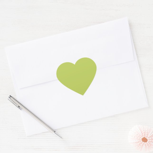 Adesivo Coração Trendy Soft Chartreuse Cute Heart Sticker (Envelope)