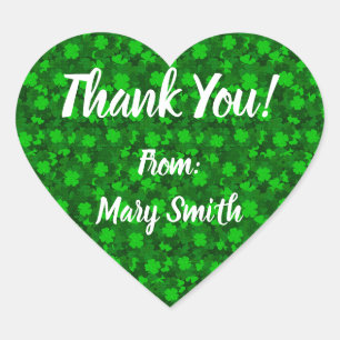 Adesivo Coração Trevo Floral de Quatro Folhas Moderno