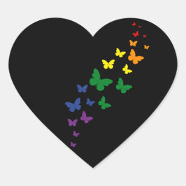 Adesivo Coração Trilha da Borboleta Arco-Íris LGBTQ