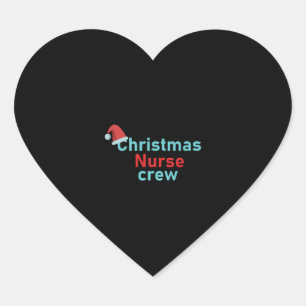 Adesivo Coração Tripulação da Enfermeira de Natal