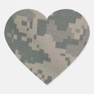 Adesivo Coração Tropas de Camuflagem de Padrão Acu Arte Digital Pa