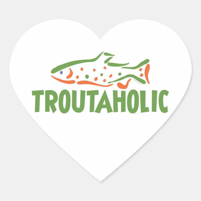 Adesivo Coração Trout Pescador Pesca (Frente)