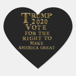 ADESIVO CORAÇÃO TRUMP 2020 VOTA A FAVOR DO DIREITO DE FAZER DA AMÉ