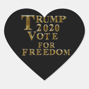 ADESIVO CORAÇÃO TRUMP 2020 VOTAÇÃO PELA LIBERDADE