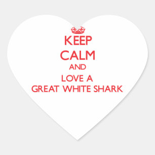 Adesivo Coração Tubarão Branco do excelente