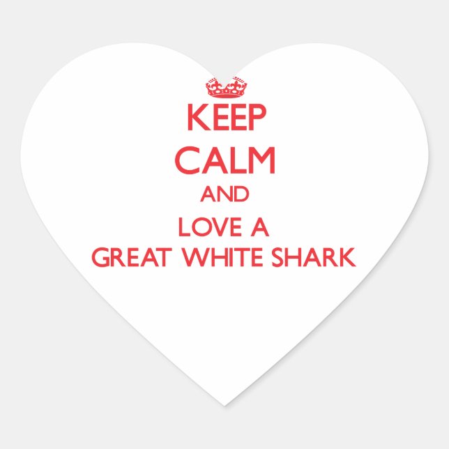 Adesivo Coração Tubarão Branco do excelente (Frente)