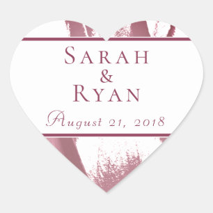 Adesivo Coração Tulip Flower Bordeaux Elegant Wedker