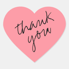 Adesivo Coração Tulip Pink Heart Obrigado Sticker