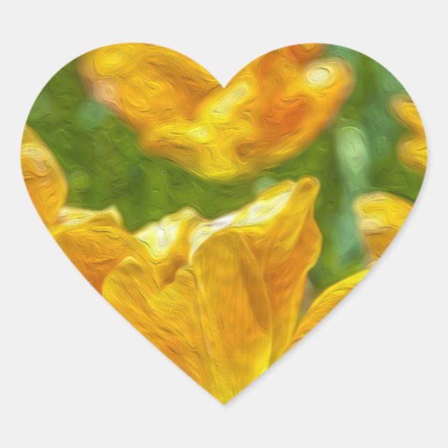 Adesivo Coração Tulipas Pintadas (Frente)