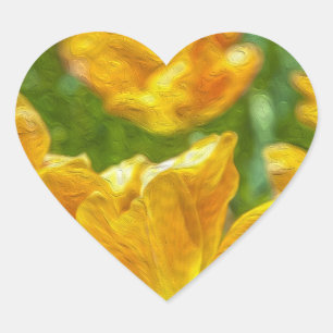 Adesivo Coração Tulipas Pintadas
