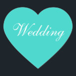 Adesivo Coração Turquesa de Convite de Cores<br><div class="desc">Coordenando as cores Turquesa, as Turquesas Personalizadas de Casamento e as Selas Brancas, os Autocasais Recentemente engajados tentam decifrar: que autocolantes de casamento são populares para os convites? Estes são bonito e fazem os vossos Autocolantes Personalizáveis para Turquesa e Branco de Casamento saem feitos para cartões postais de casamento personalizados,...</div>